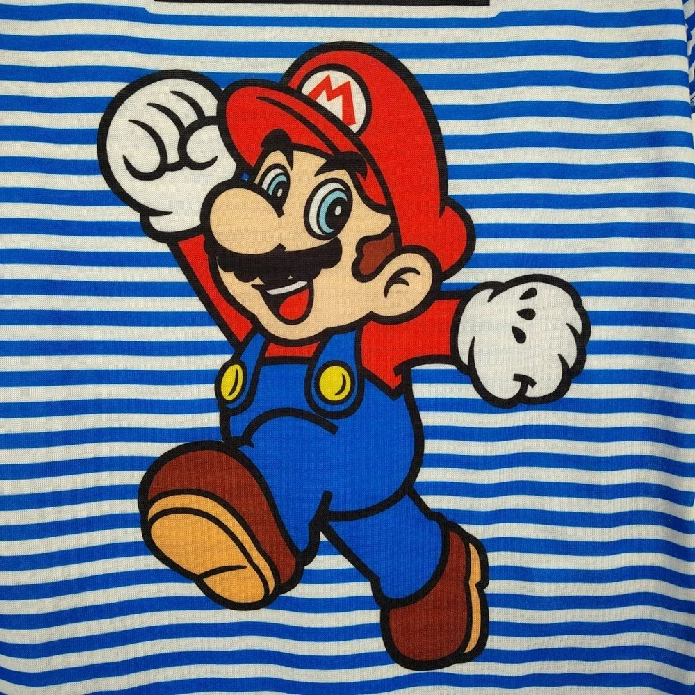 NWT Super Mario Boys Pajama Shorts Set XS 4/5 Blue‎ Stripes Cartoon Video Gamer